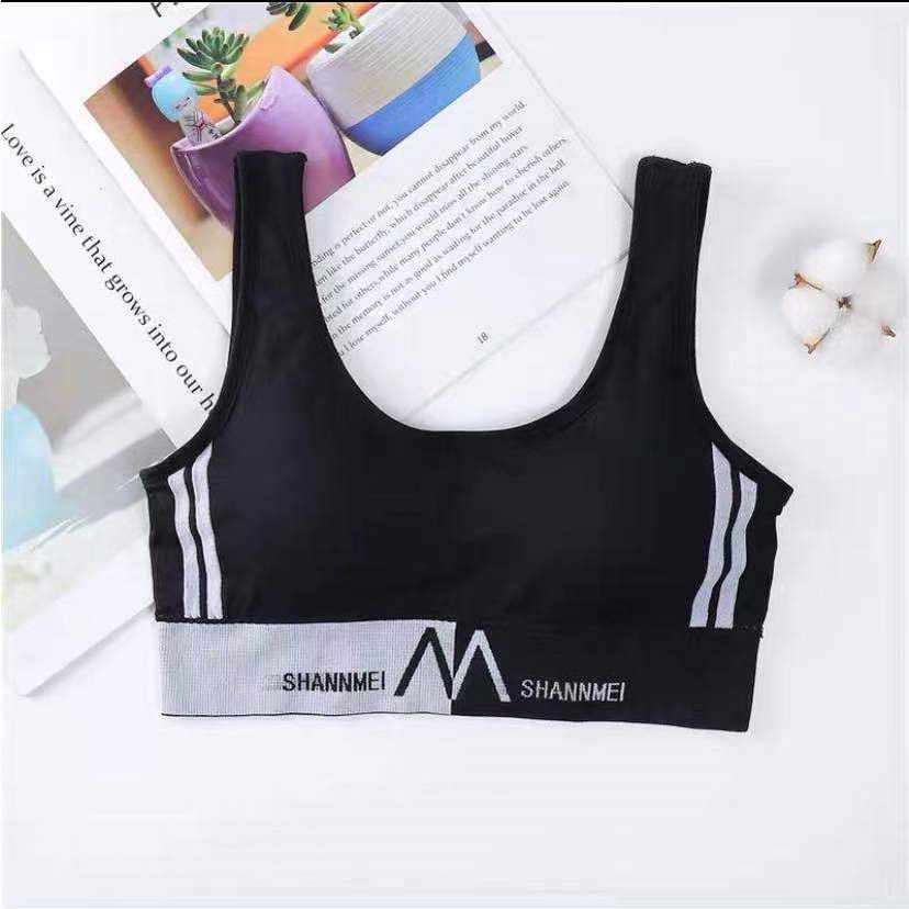 GO! BR468 BH Sport Bra SHANMEI 2 GARIS Push Up Gym Fitness Joging Yoga PakaianDalam Olahraga