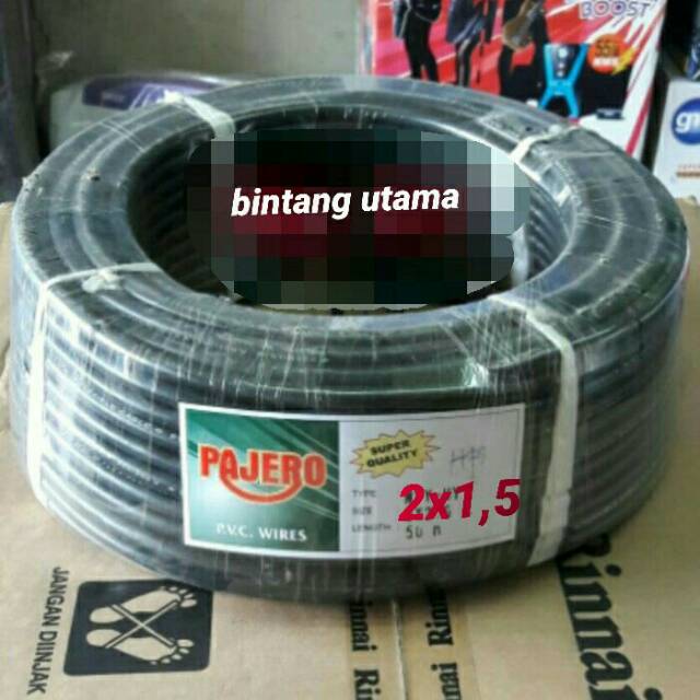 Kabel audio/kabel listrik 2x1,5 hitam(serabut)berkualitas ok