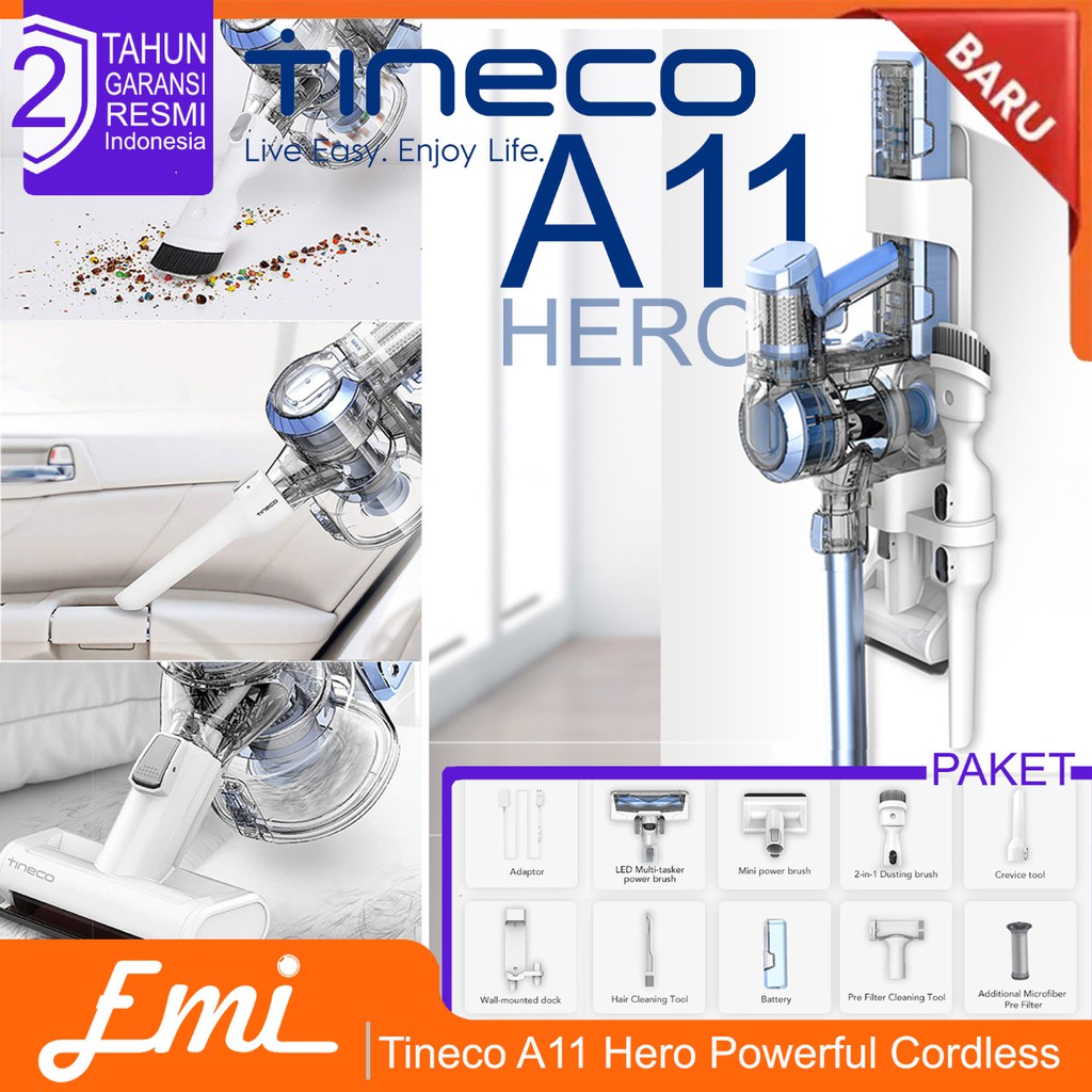 Tineco A11 Hero Powerful Cordless Stick Handheld Vacuum Cleaner Vakum