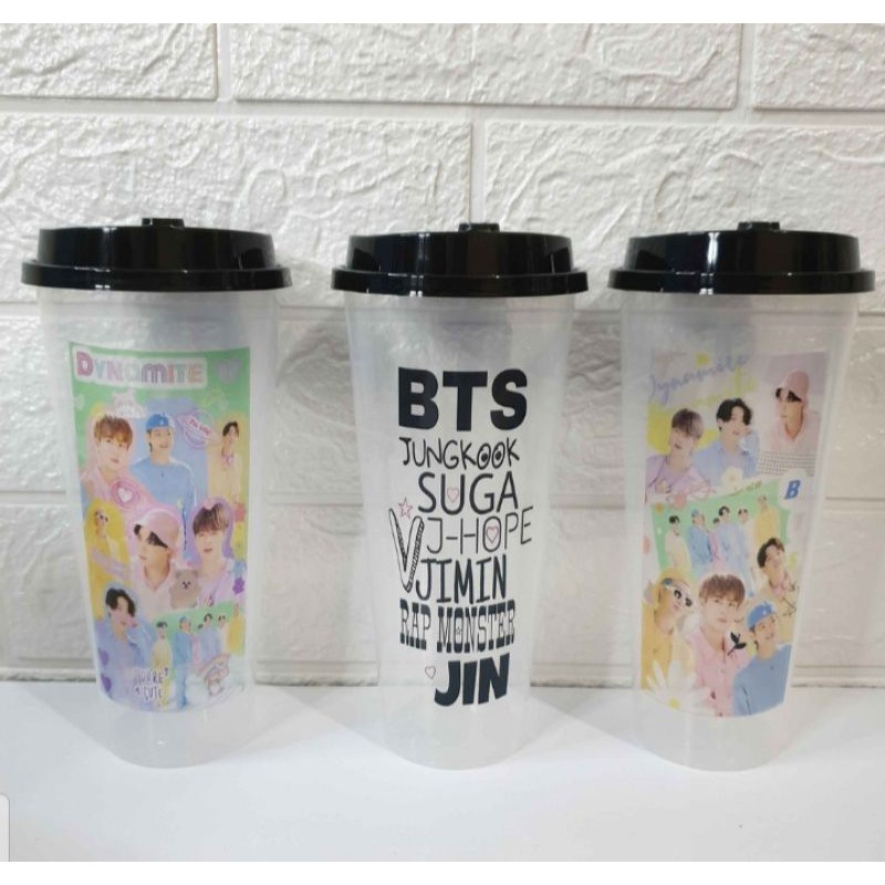 REUSABLE CUP VER BTS AESTHETIC ( READY STOK )