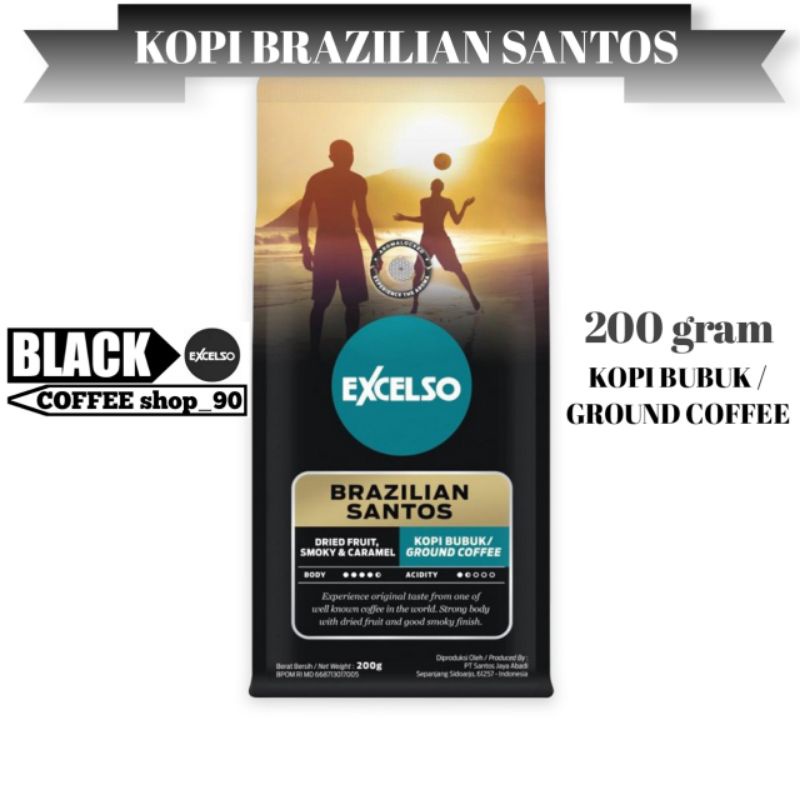 

kopi excelso brazilian Santos @200 gram (kopi bubuk/ground coffee)