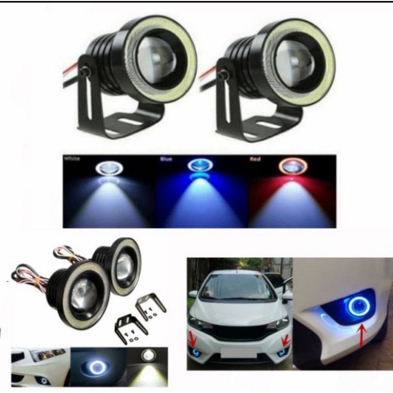 Lampu LED Foglamp Mobil Avanza Xenia Veloz Angel Eyes 89mm