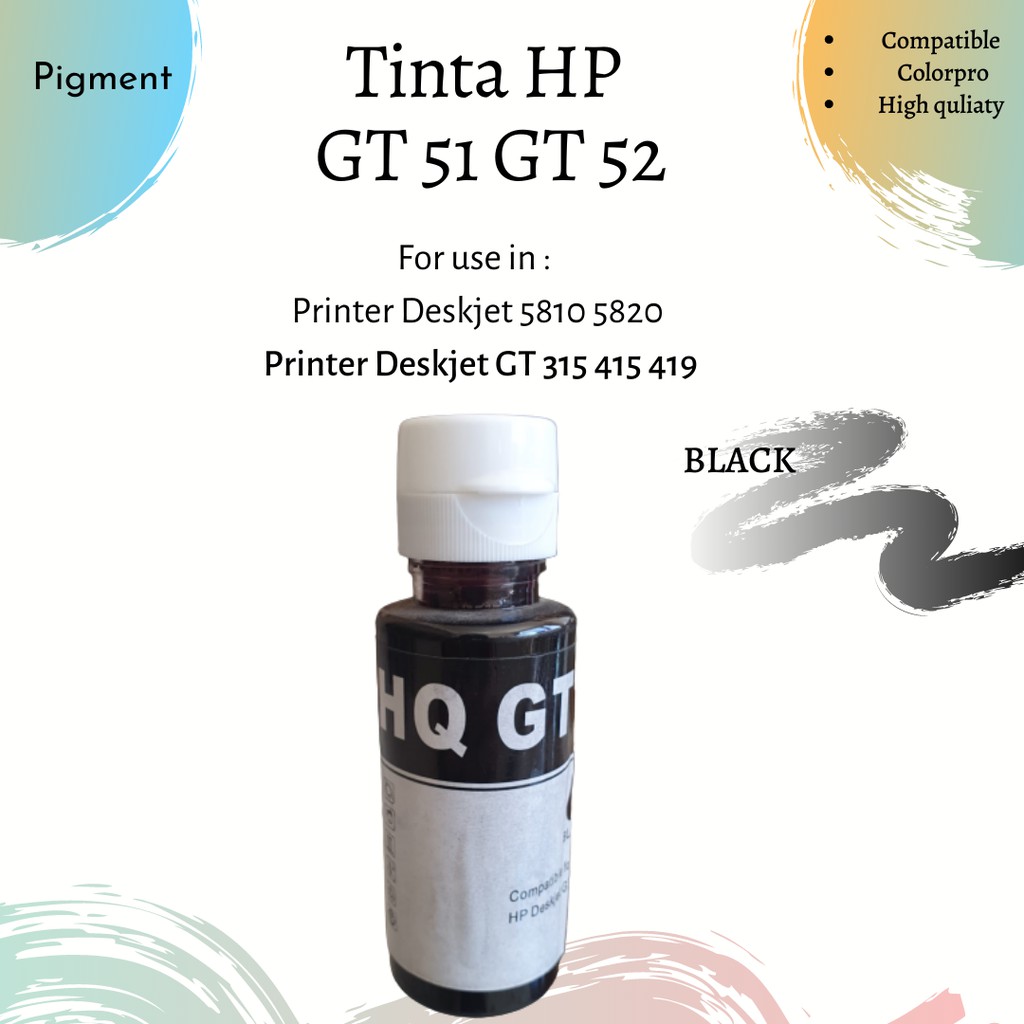 Tinta Compatible Colorpro Refill for Printer GT 51 52  Deskjet Officejet 1 PAKET 4 warna