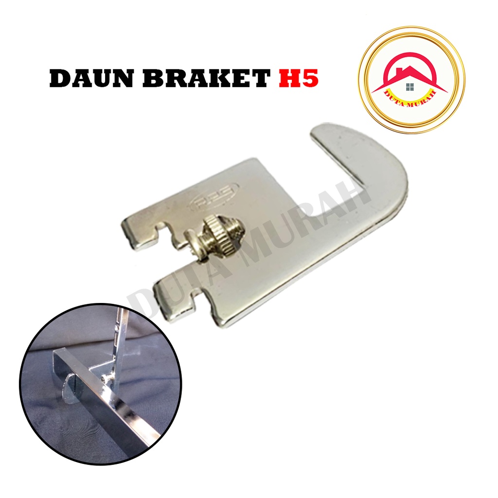 Braket Pipa Kotak 5 cm (1 pcs) | Daun Braket H5 Stainless Steel