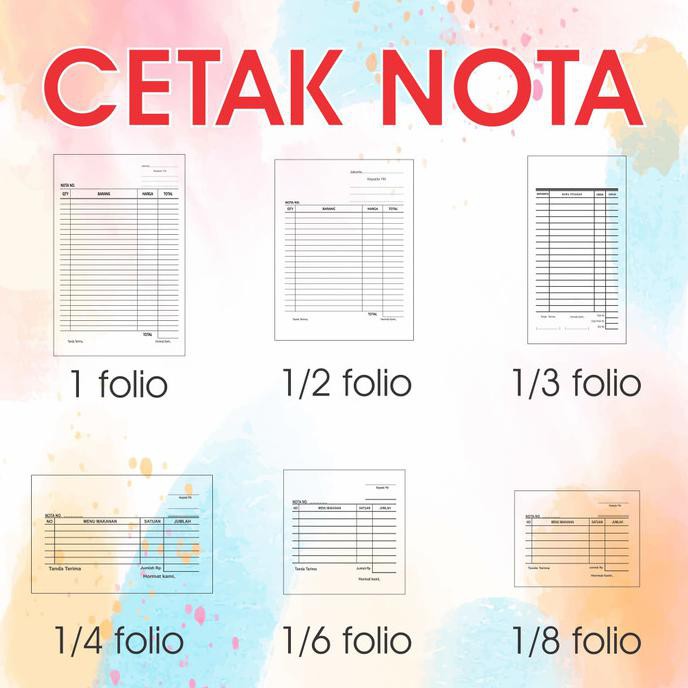 

Cetak Nota Bon 2 Rangkap/Ply Carbonless Tanpa Karbon + Nomerator - Standart Kode 1473