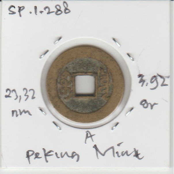 Koin Gobog Cina Dinasti QING 1644M.23.32mm.3.92gr.PEKING MINT.sp1288
