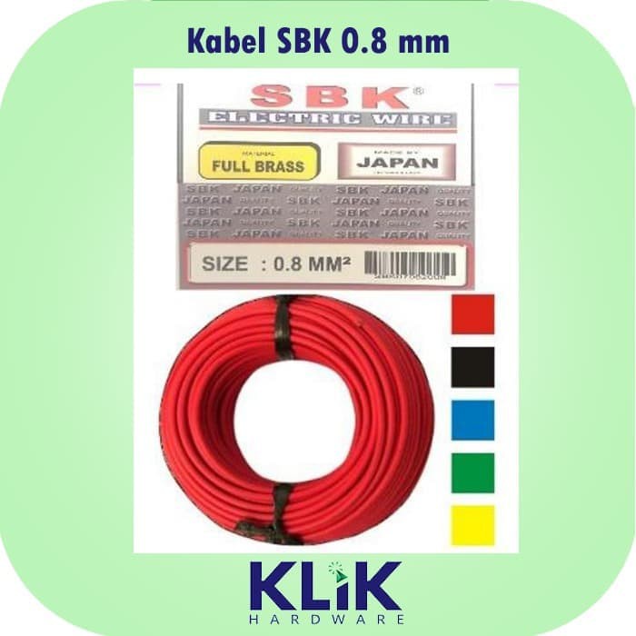 SBK Kabel Body Motor 0.8 mm Full Tembaga - Auto Cable Wire Roll 20 meter