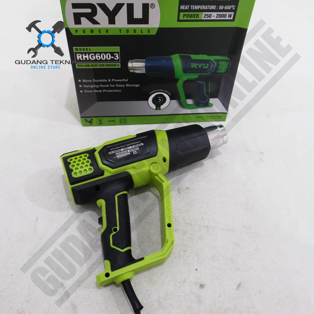 Heat Gun RYU RHG600-3 / Heatgun RYU RHG600 3 - Alat Pemanas Plastik RYU RHG 600-3