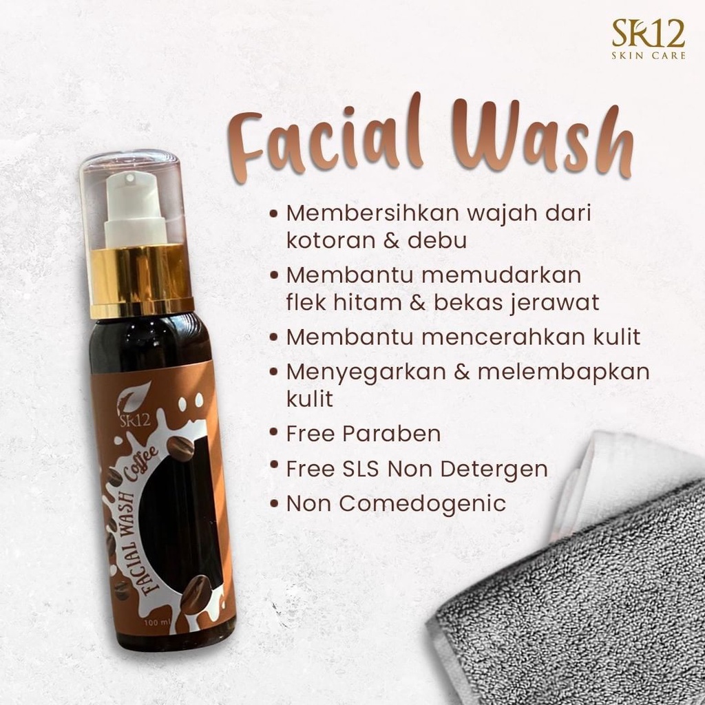 FACIAL WASH COFFEE SR12 100ml Ekstrak Kopi Canephora Membersihkan Wajah BPOM