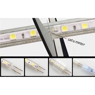 Lampu LED Strip Selang paket RGB 3528 2835 220V + Adaptor 15M/20M/25/30M Outdoor Led Strip Agustus Lampu Hias
