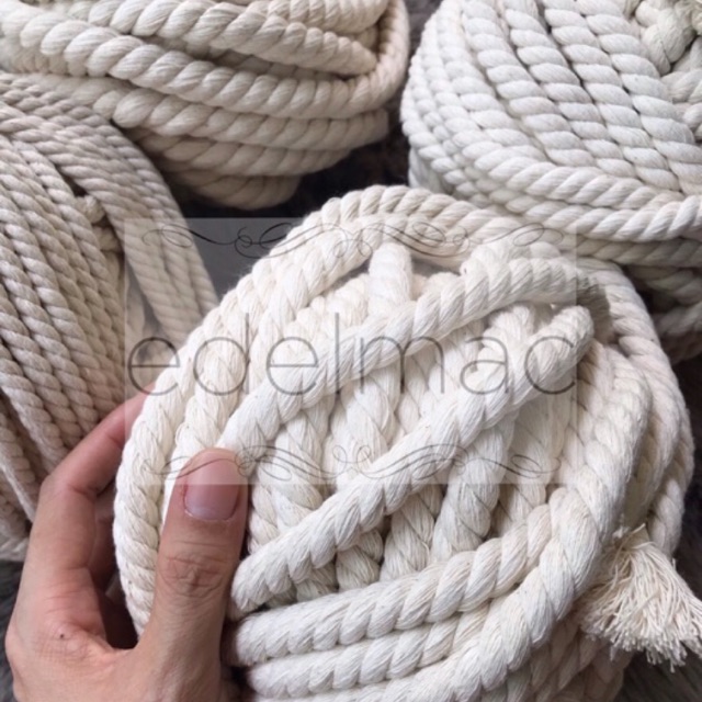 Ecer Tali Katun Macrame Natural uk Besar 1ply dan 3ply