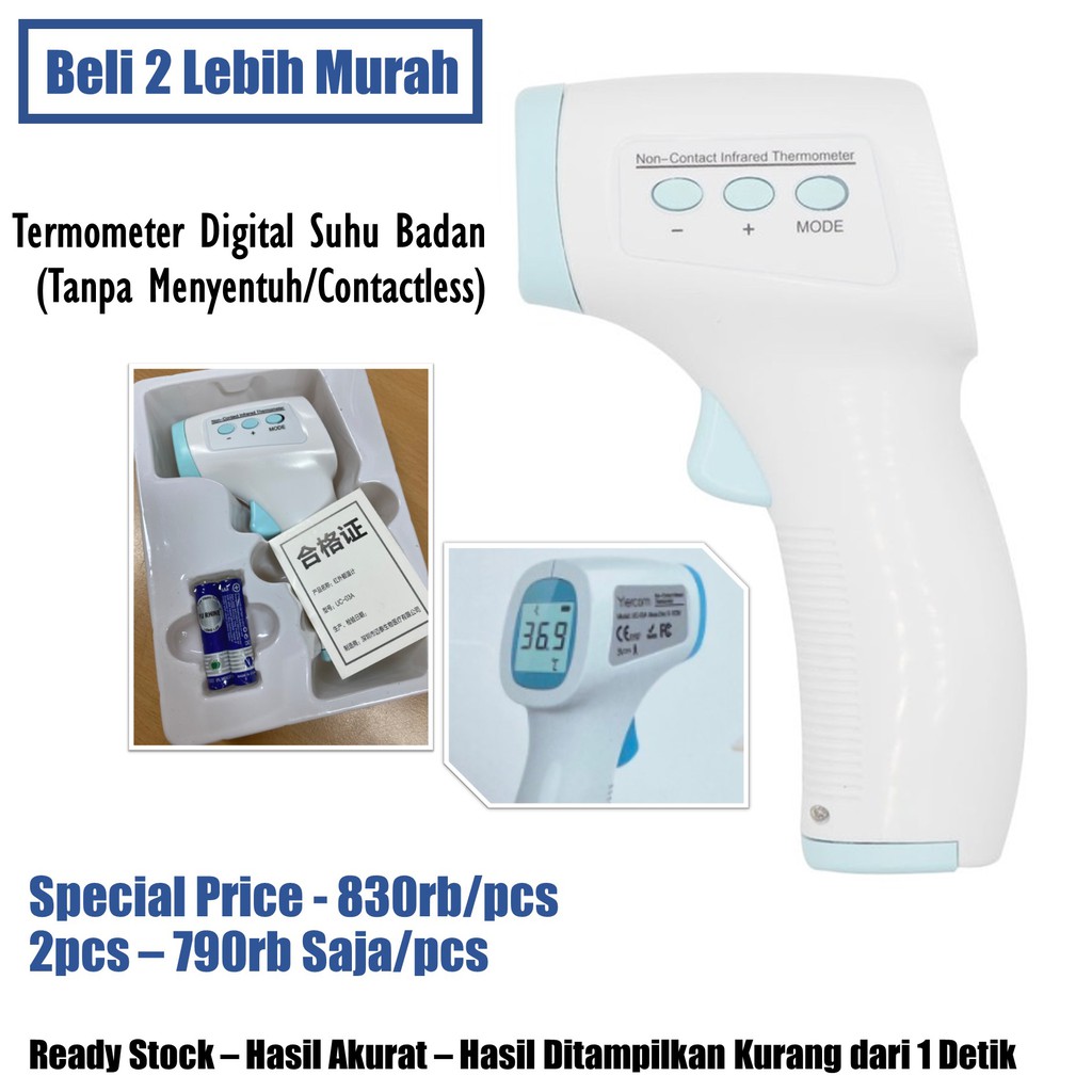 TERMOMETER SUHU TUBUH / TERMOGUN / TERMOMETER DIGITAL SUHU TUBUH / INFRARED THERMOMETER
