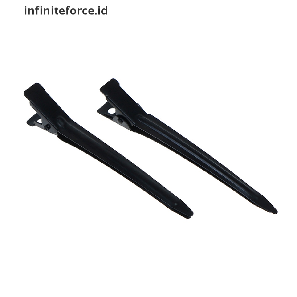 Infiniteforce.id 10pcs / Set Klip Jepit Rambut Profesional Bahan Metal Untuk Salon