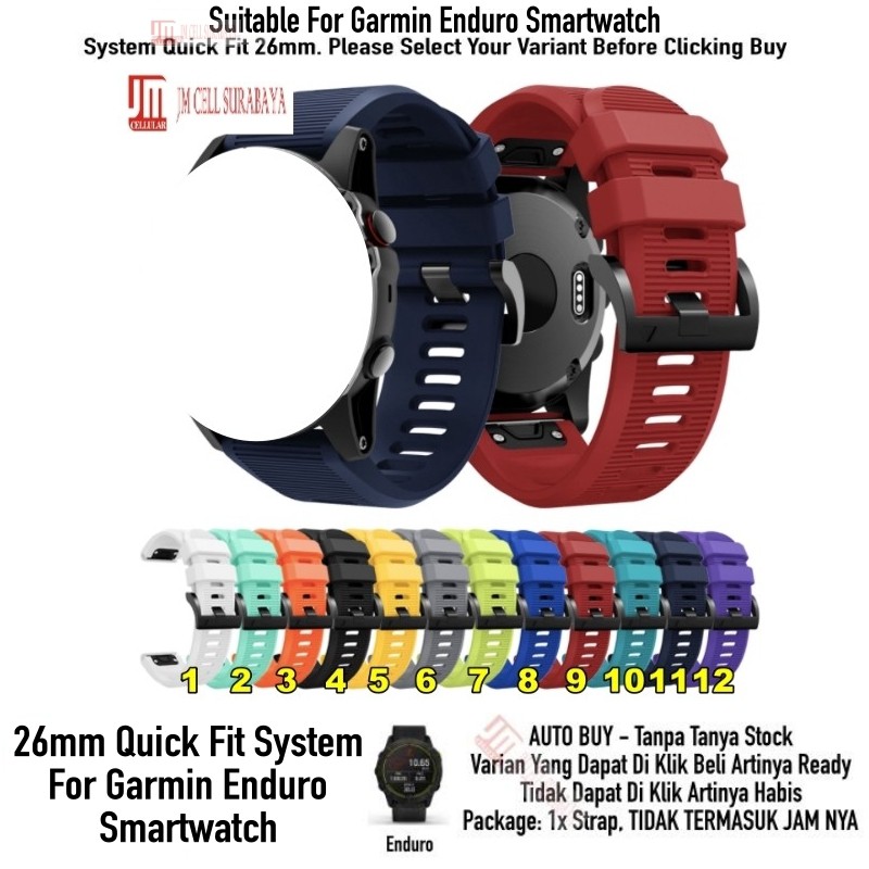 MD2C Tali Jam Quick Fit 26mm Watch Strap Garmin Enduro - Silikon Rubber