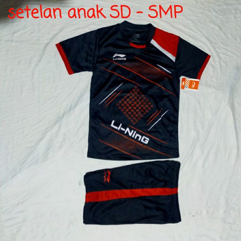 kaos badminton anak baju bulutangkis anak setelan badminton anak setelan anak pria wanita Li-Ning