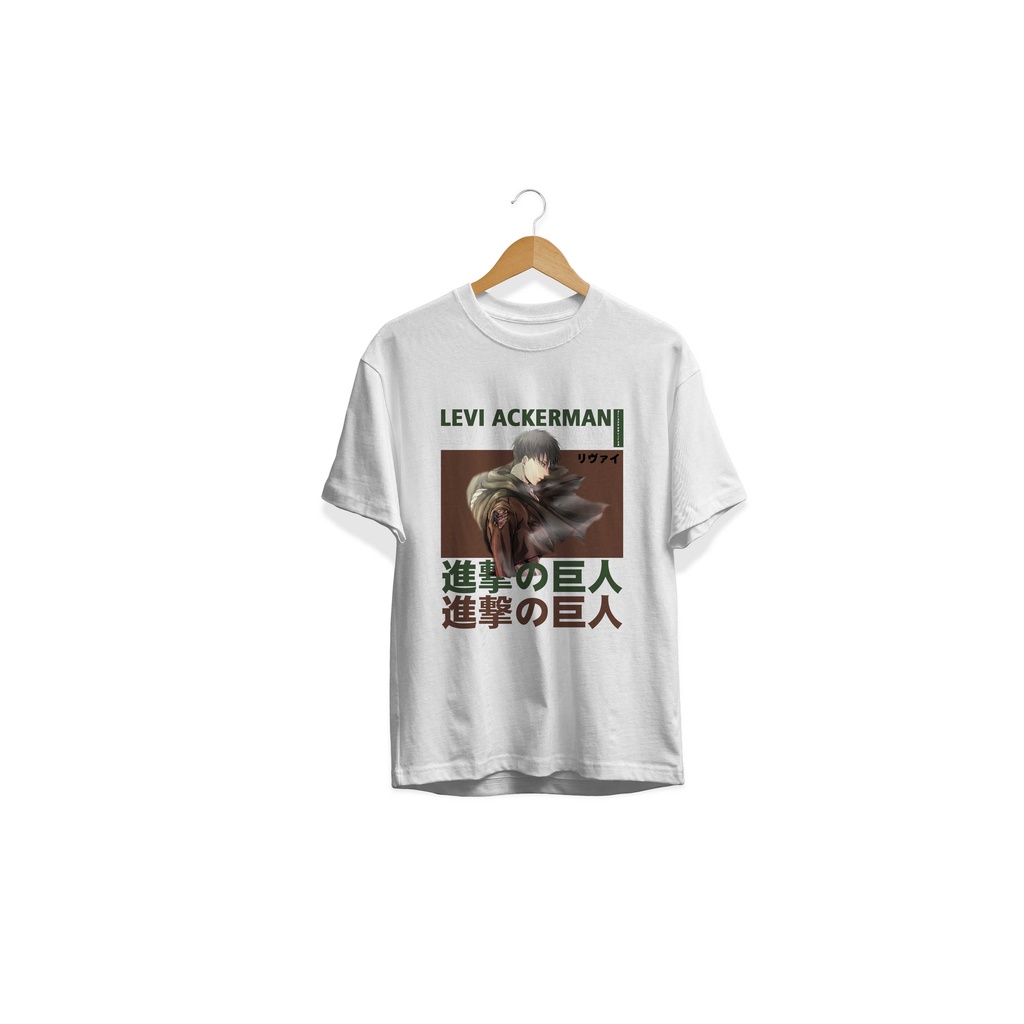 BAJU KAOS DISTRO ANIME LEVI ACKERMAN  SHINGEKI NO KYOJIN ATTACK ON TITAN