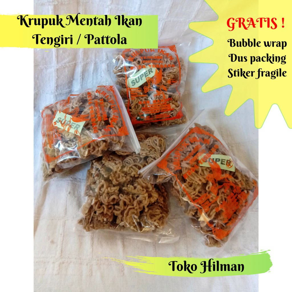 Kerupuk Ikan Tengiri (Pattola) Cemilan Krupuk Mentah Khas Madura