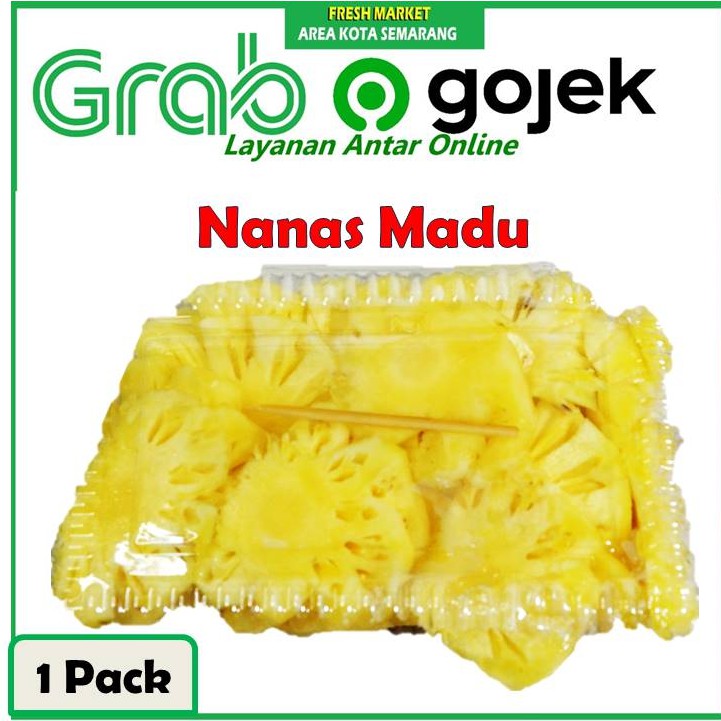 

[FRESH MARKET] Nanas Madu Buah Segar Potong Iris Mika 1 pack KIRIM GRAB area kota semarang