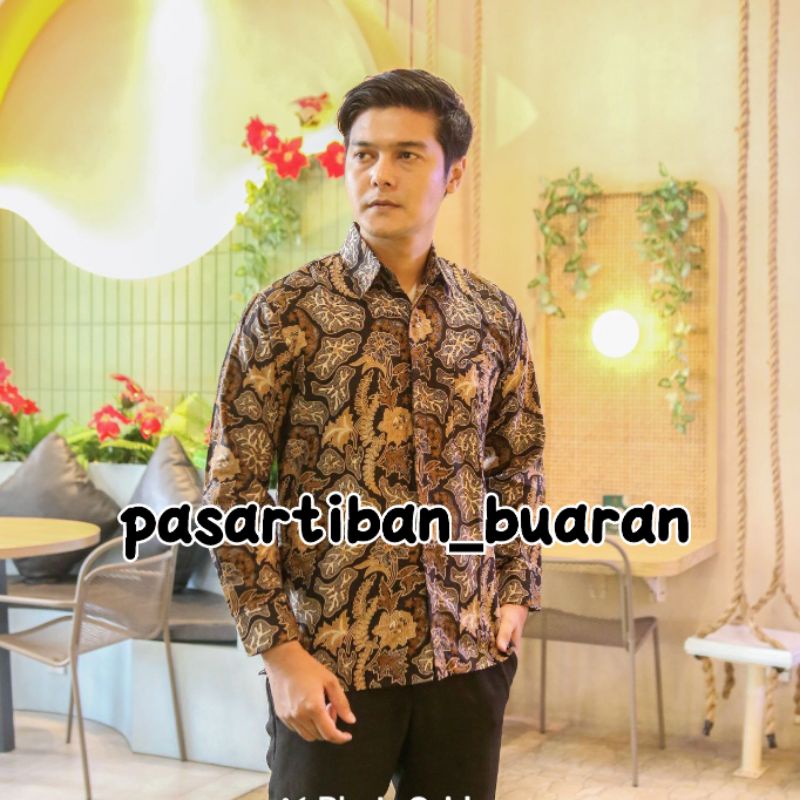 Kemeja Batik Pria Lengan Panjang Size M L XL XXL Baju Batik Kantor