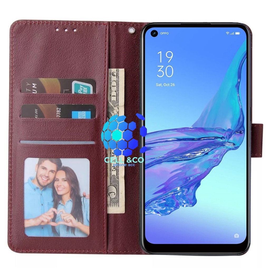 NEW OPPO A96 CASE FLIP LEATHER WALLET PREMIUM FLIP CASE BUKA TUTUP KESING HP CASING FLIP CASE WALLET OPPO A96