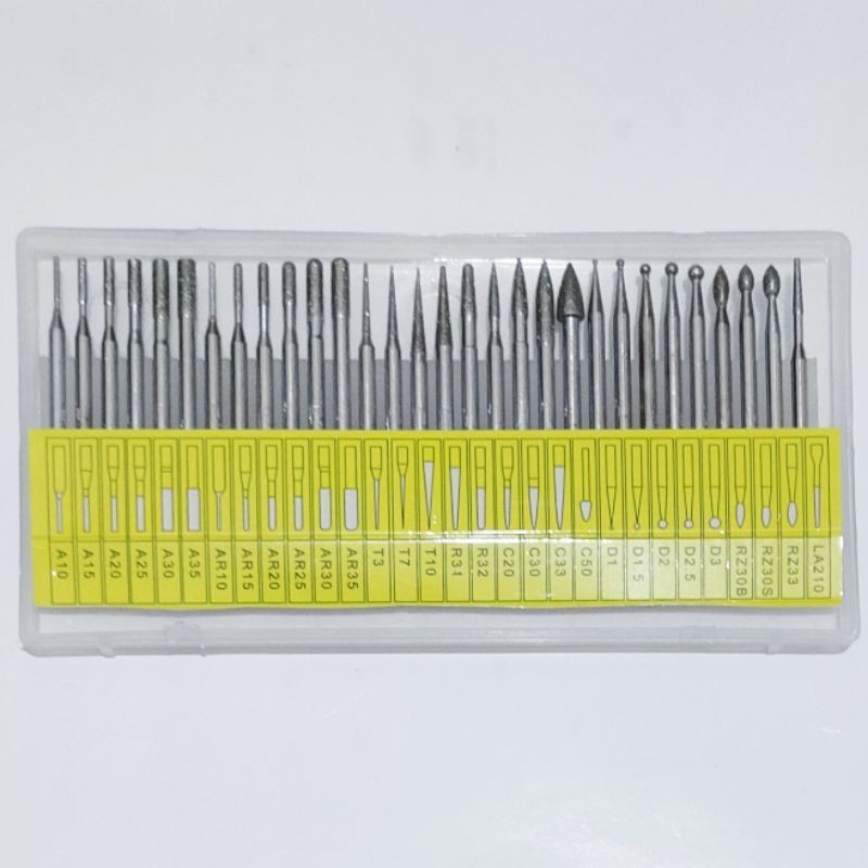 30pcs mata bor diamond mini amplas gerinda penghalus dental gigi