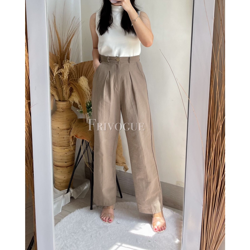 FRIVOGUE Sera Linen Culotte Pants