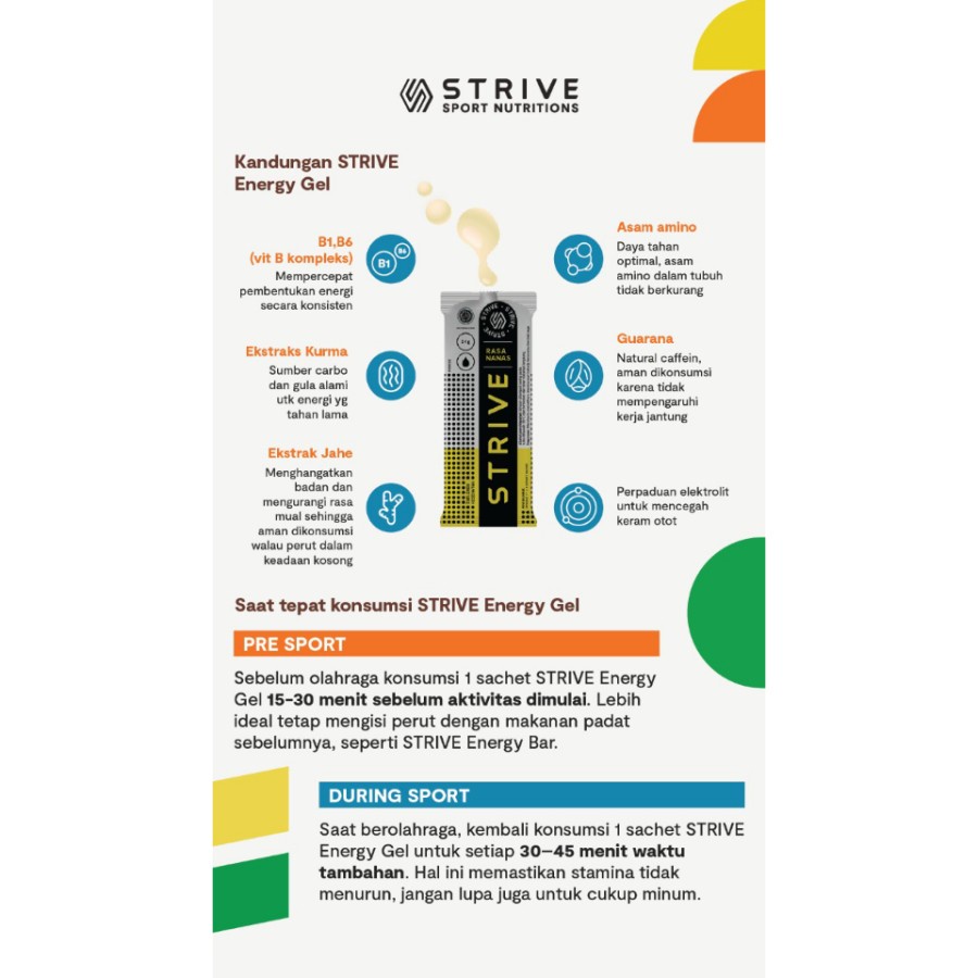 STRIVE ENERGY GEL 24g NANAS supplemen tenaga lari sepeda triathlon GU - 1 BOX+KAOSKAKI