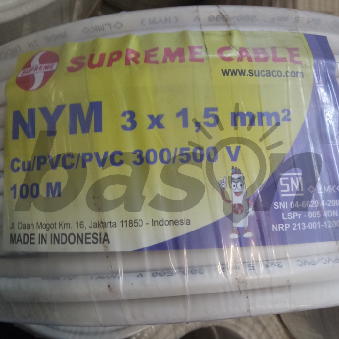 Supreme NYM 3x1.5 @ 100 meter - Kabel Listrik