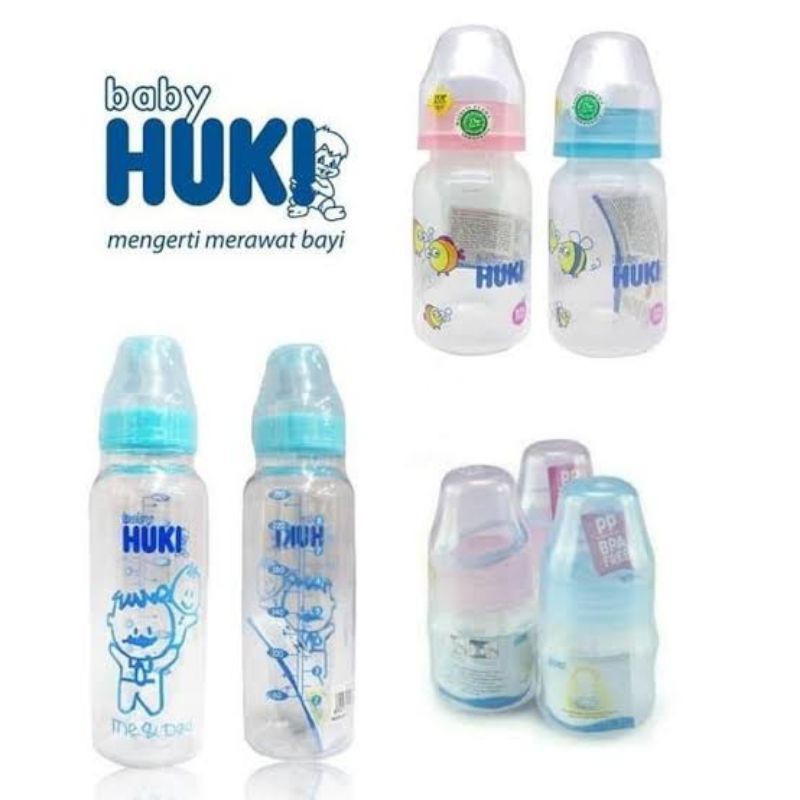 Huki Botol susu Nipple Gepeng 60 ml // 120 ml // 240 ml ORIGINAL-BPOM