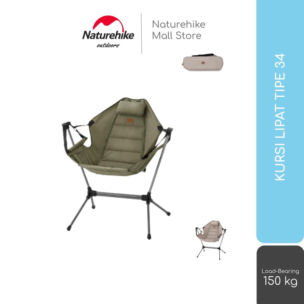 KURSI LIPAT / PORTABLE / OUTDOOR CAMPING NATUREHIKE NH21JJ004 TIPE 34