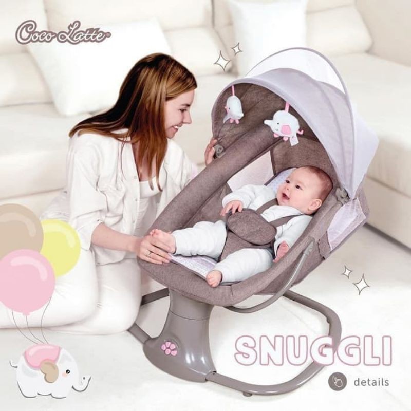 Ayunan Otomatis Cocolatte Weeler Swing Snuggli BabyDoes Claptown-Brown