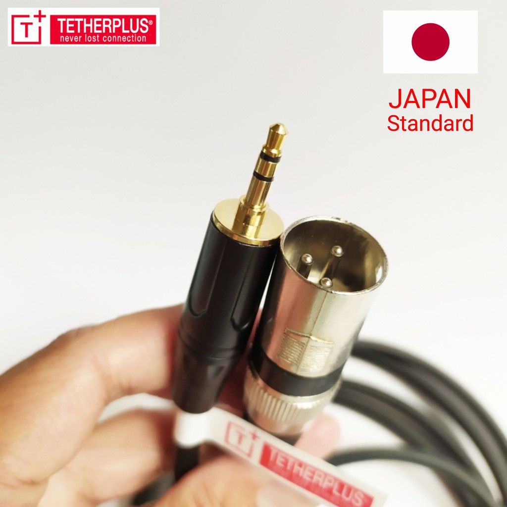 TetherPlus XLR Male to Aux Jack Audio 3.5 mm Gold plated-Mini Jack Audio Aux 3.5mm to Xlr Male 3Pin
