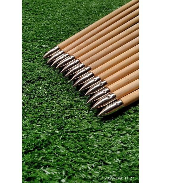 ♦ Arrow Kayu Ramin Selfnock Bulu Import 4 Inch Shield shaft clear ➦