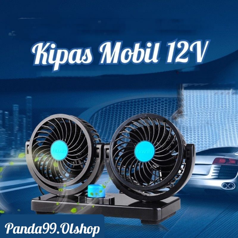 Kipas Angin Mobil 12V Double Fan Kebisingan Rendah
