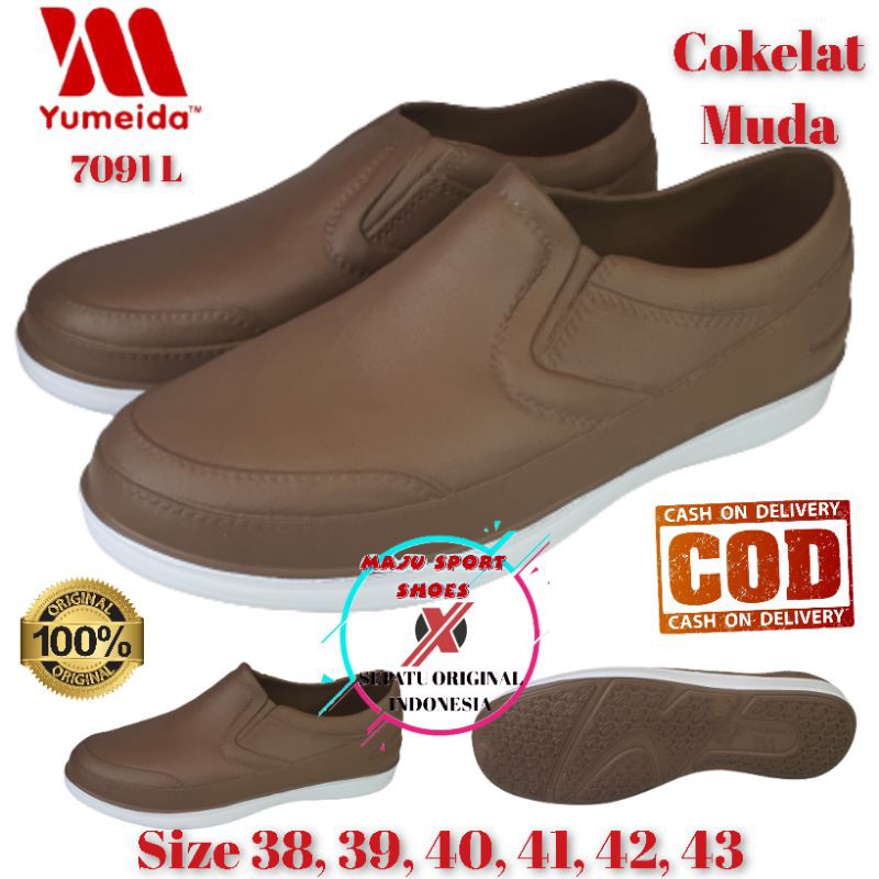 YUMEIDA 7091 L - SEPATU PANTOFEL KARET PRIA ORIGINAL / SEPATU KARET PRIA ANTI AIR / SEPATU ANTI SLIP