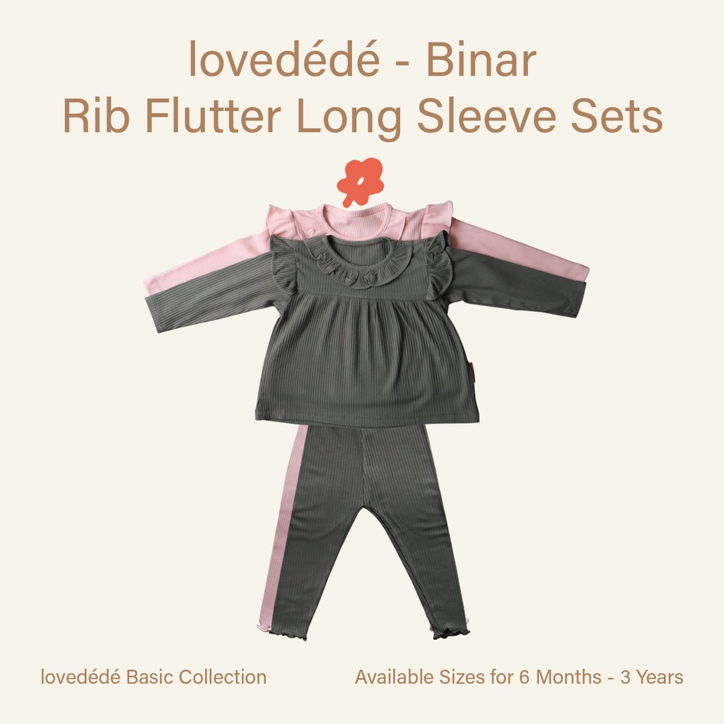 Lovedede Piyama Rib Katun Super Lembut BINAR / BUNNYLAND Piyama Anak Bayi Perempuan Cewe Terlaris Lucu Murah Baju Tidur