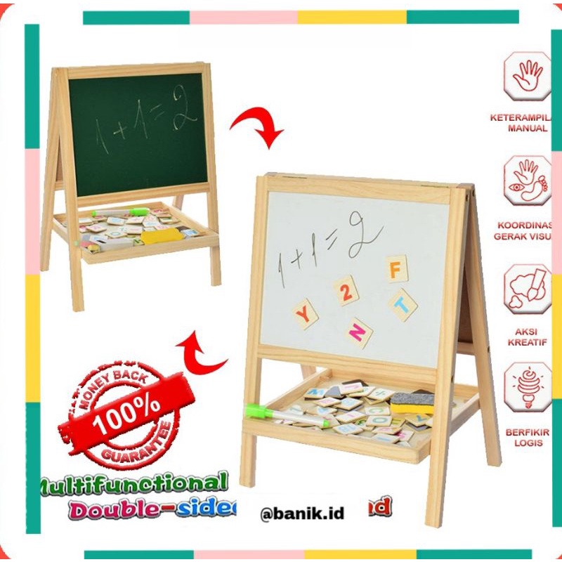 

Papan Tulis Belajar Anak Magnet Besar 36M Whiteboard yang blackboard depan belakang