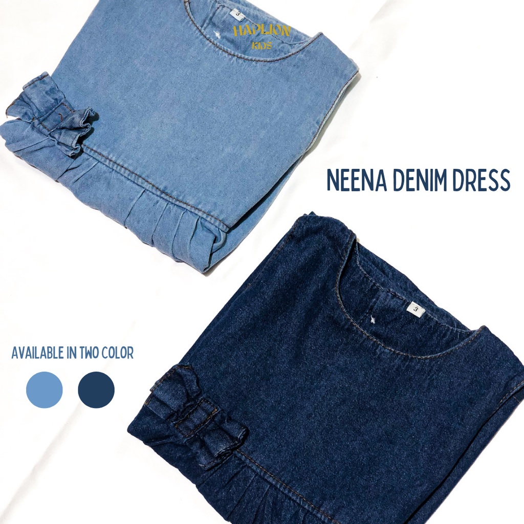 Dress Jeans Tanpa Lengan Kutung Anak Perempuan 1 - 6 Tahun | Haplion Kidswear