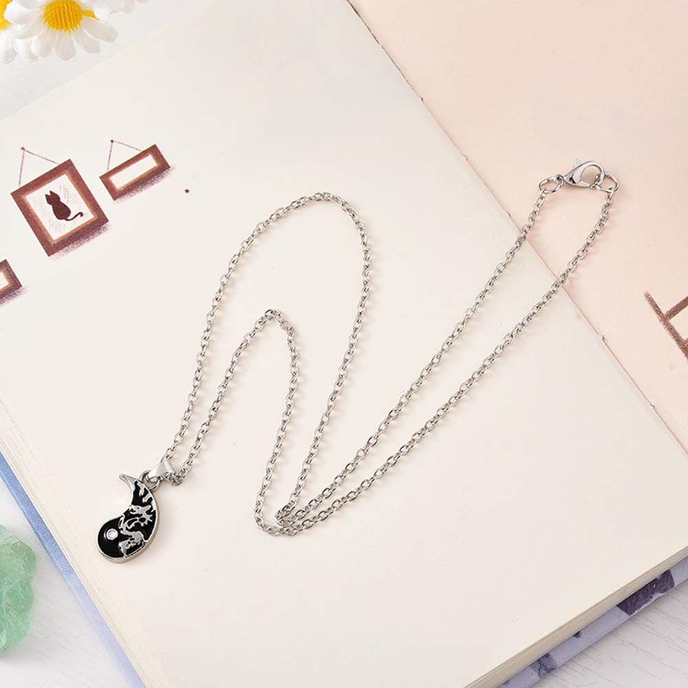 Needway   Tai Chi Kalung Wanita Unisex Hadiah Valentine Yin Yang Lovers Persahabatan Liontin Choker