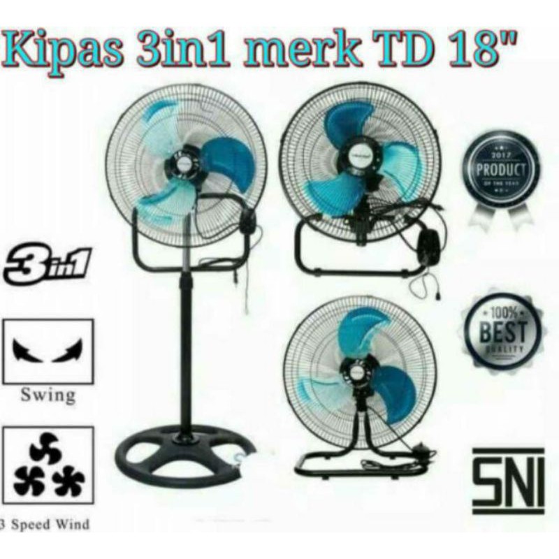 Kipas Angin  3 in 1 merk TD 18"