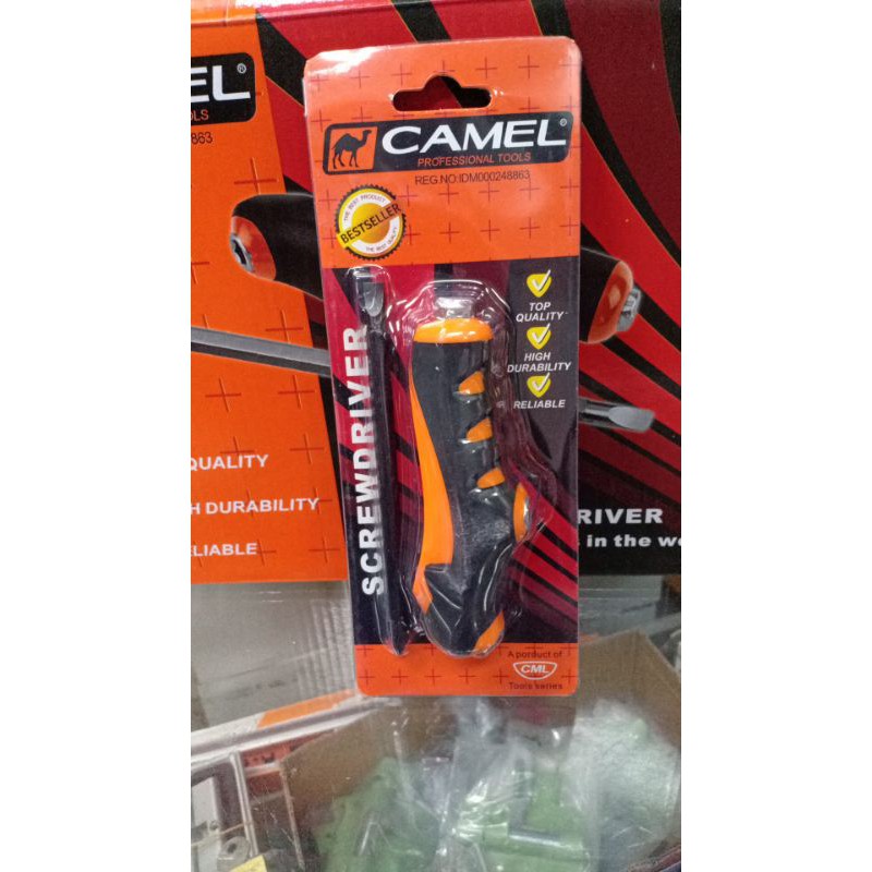 Camel Obeng 2 Way bolak balik 3 fungsi 3 in 1 screwdriver 3posisi 4inch