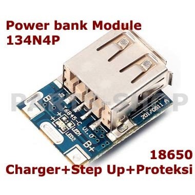 Power Bank DIY module Charger Step Up Proteksi 1A 18650 battery 134N4P