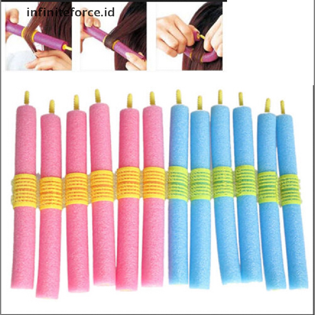 12 Pcs Rol Pengeriting Rambut Bahan Busa Lembut