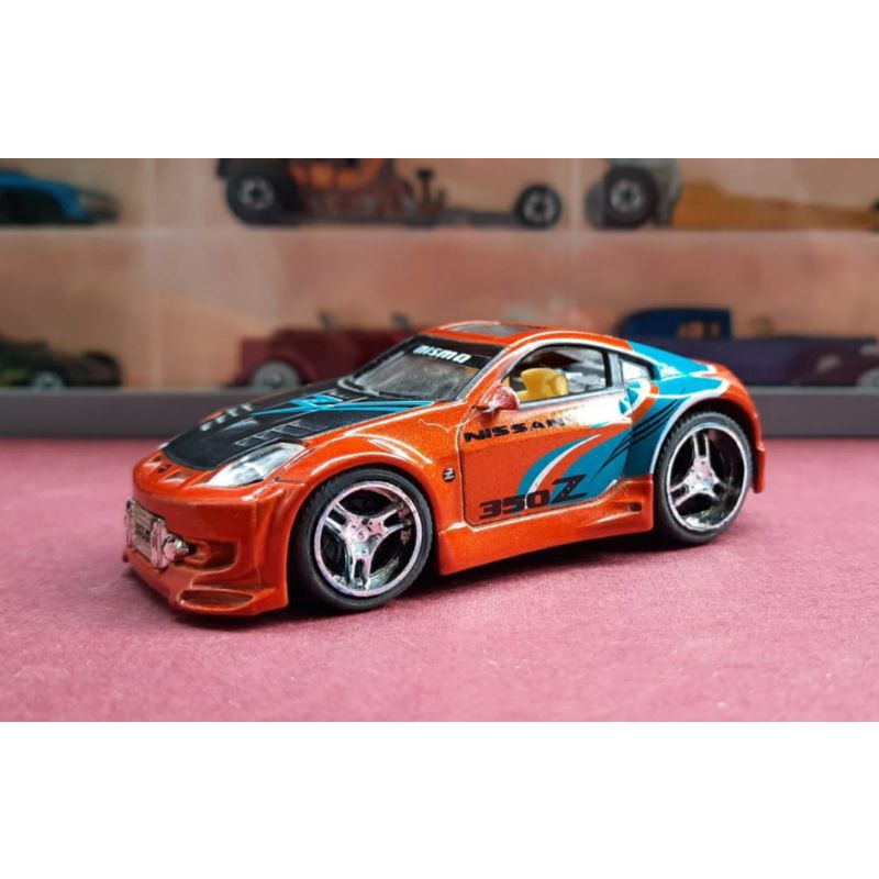 Mobil Diecast Kentoys XTuner Nissan 350 Z Nismo Rally Car Orange Metallic Skala 1/55