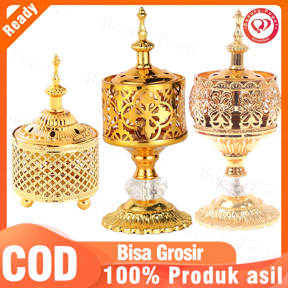 Tempat Bakar Dupa mabkharah Bulat Arab Bahan Logam Warna Emas Dupa Burner Home Office Teahouse Gunakan Buddha Dupa Pemegang Lotus