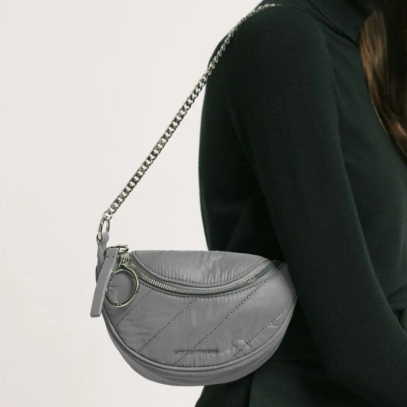 6.6 SALE | CK Wrinkled-Effect Half-Moon Crossbody Bag