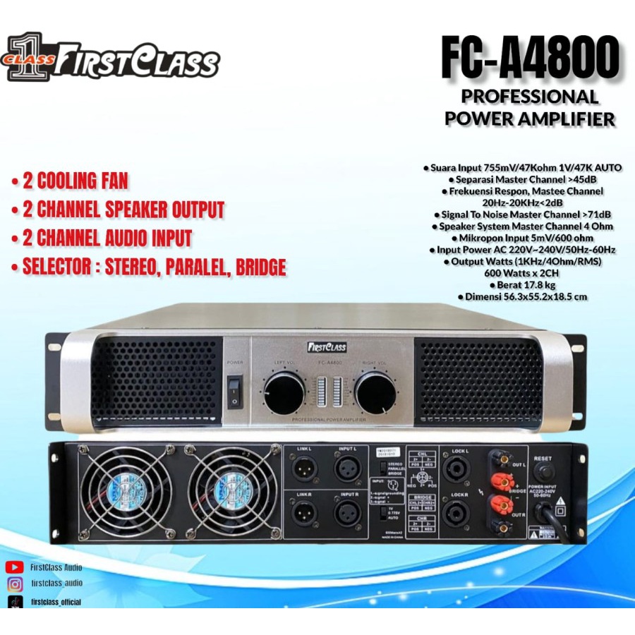 Power Amplifier Firstclass FC A4800 FCA4800 FC-A4800 Original