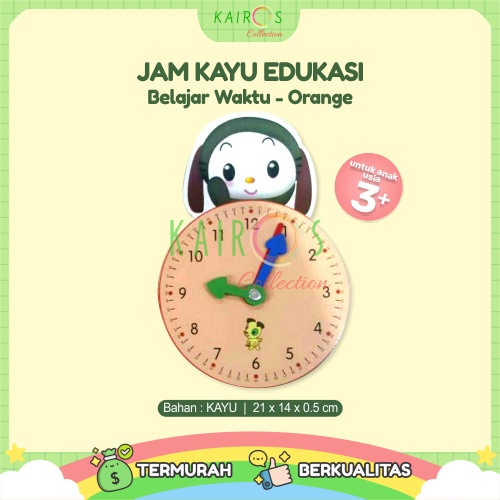 Jam Kayu Edukasi Anak Belajar Waktu