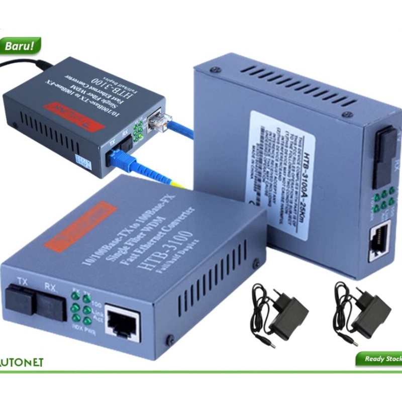 Bisa COD Media converter HTB 3100 A &amp; B single mode