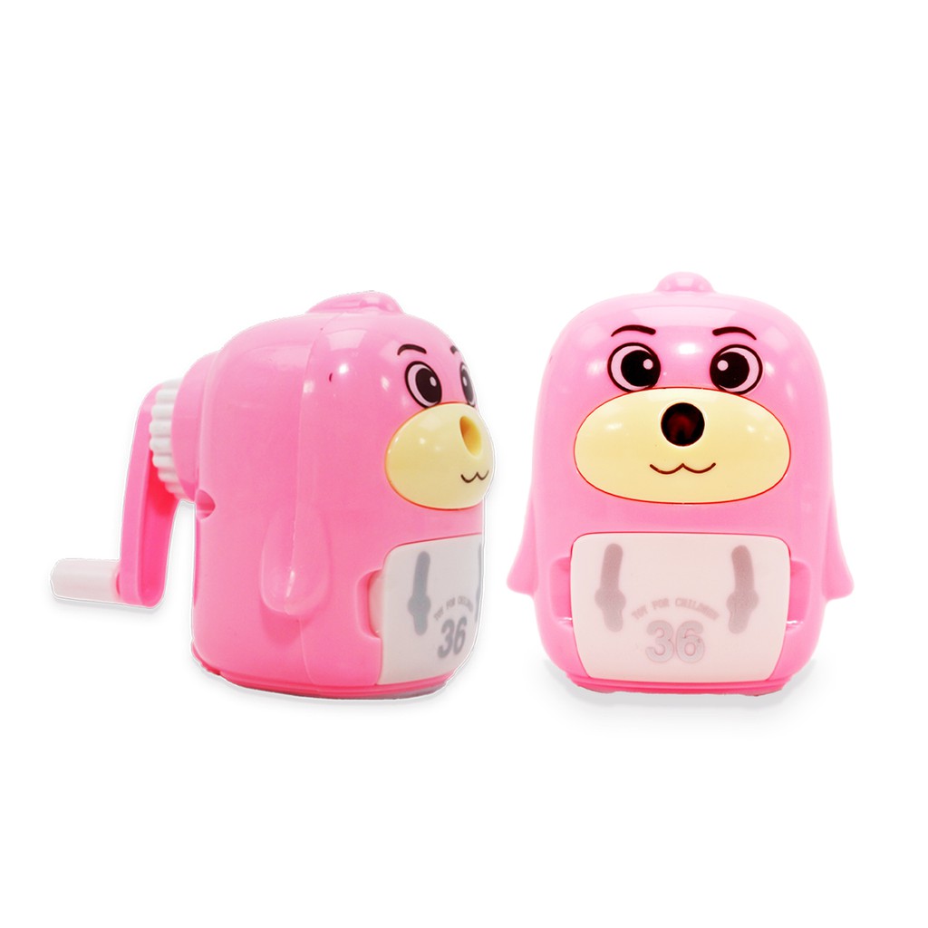 Peruncing Rautan Pensil Putar Pencil Sharpener Lucu Pink Hijau Biru Anak Kado